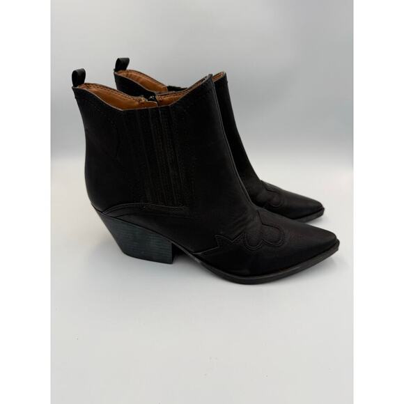 Indigo Rd Women's Western Booties Pointed Toe Zip Ankle Boots 10 Black - Picture 1 of 5
